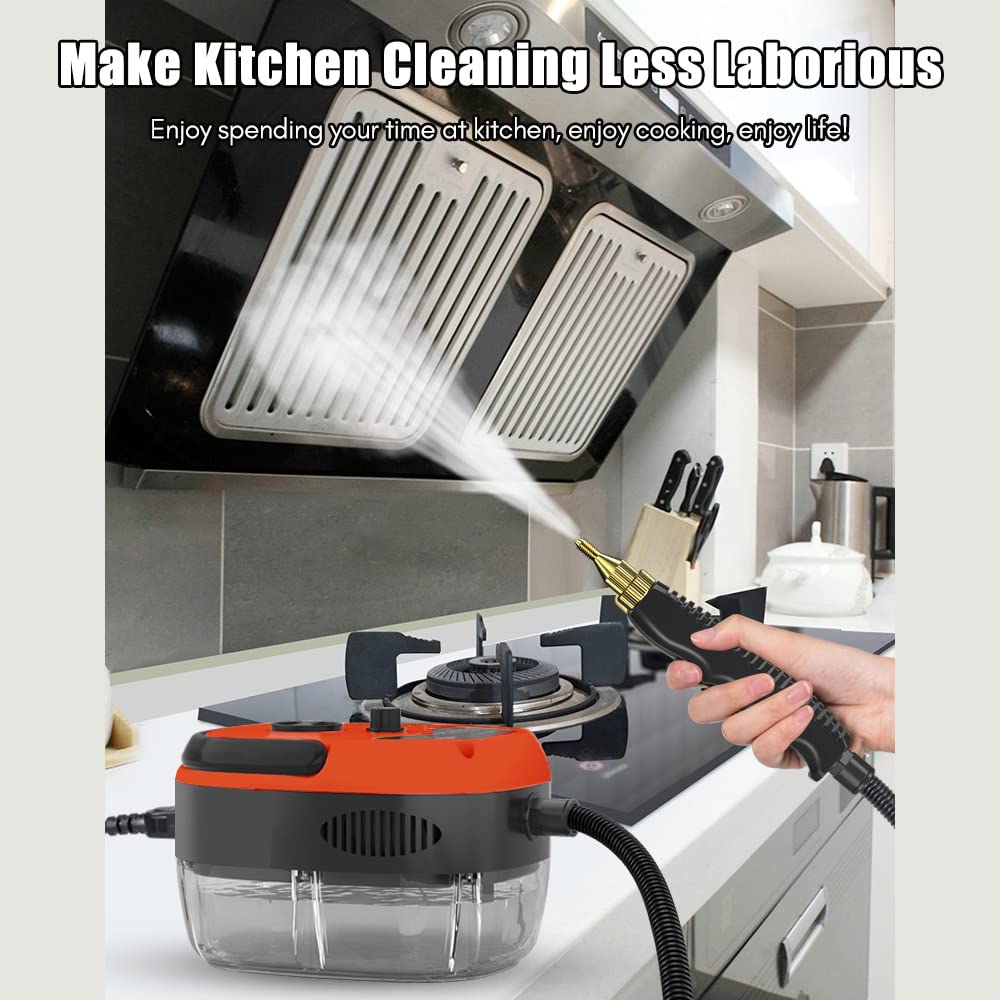 Irishom 2500W Handheld Steam Cleaner High Temperature Pressurized Steam Cleaning Machine Portable Car Steamer With Brush Heads (